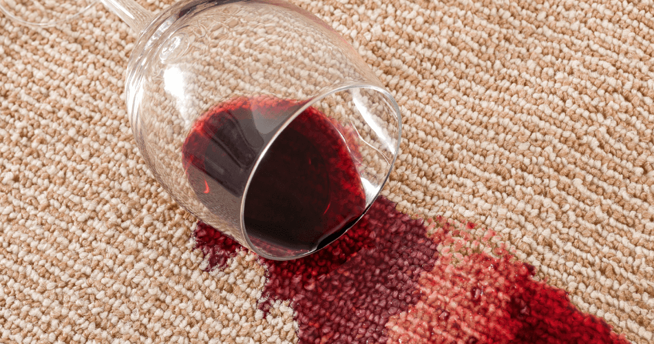 Clean red wine stains from carpets