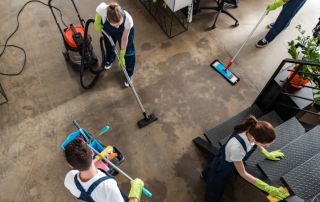 cleaners with vacuum cleaners do a end of tenancy cleaning services in property before tenant move out