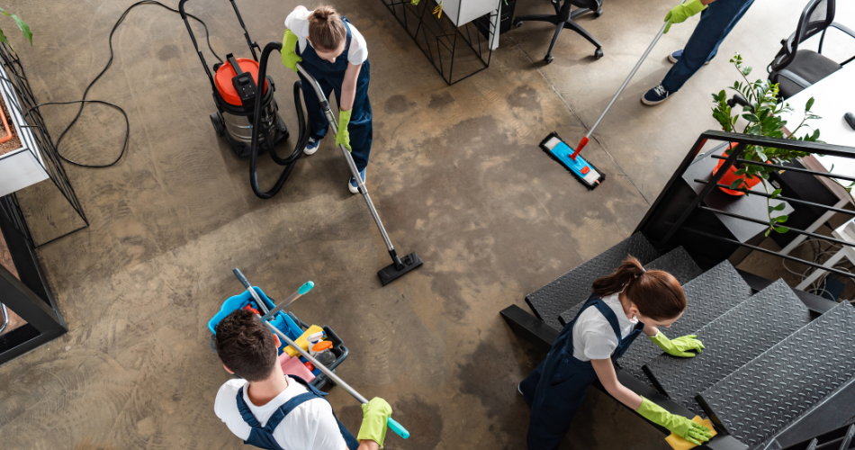 cleaners with vacuum cleaners do a end of tenancy cleaning services in property before tenant move out